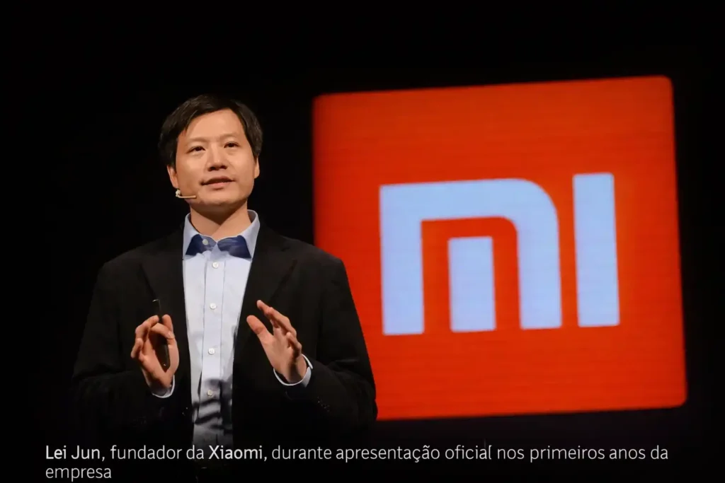 Lei Jun fundador da Xiaomi durante apresentação oficial da marca