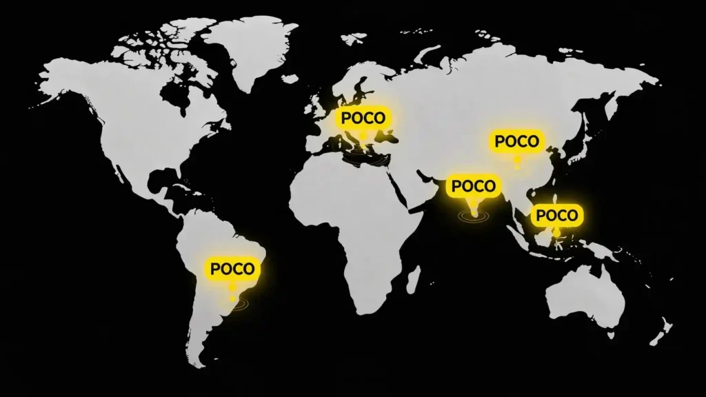 presença global POCO países onde celulares POCO são vendidos
