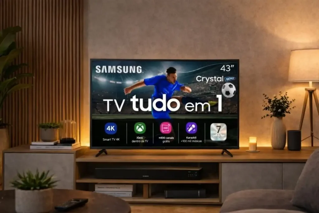 Samsung Crystal UHD U8600F 43 polegadas com resolução 4K e cores vibrantes